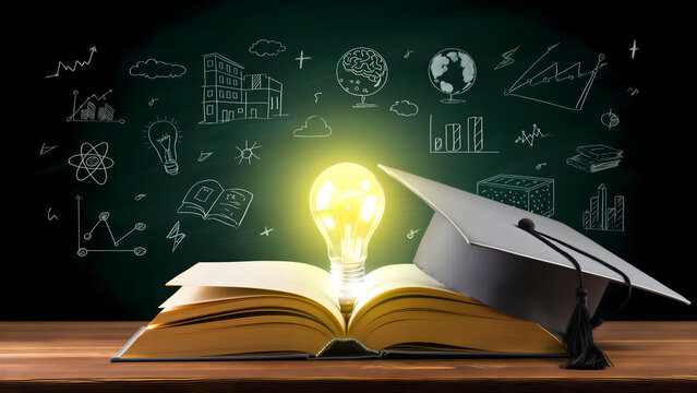 Creative inspiration light bulb knowledge element