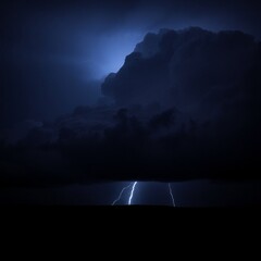 The night was dark, the sky was dark, the clouds were black, and the lightning flashed in a long line.
