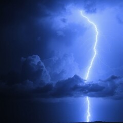 The night was dark, the sky was dark, the clouds were black, and the lightning flashed in a long line.