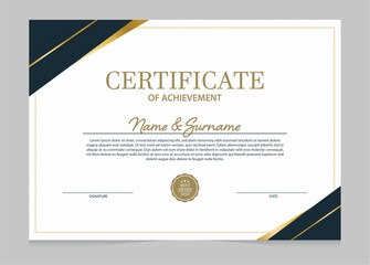 Modern Certificate of Achievement Template Elegant Award Diploma Design