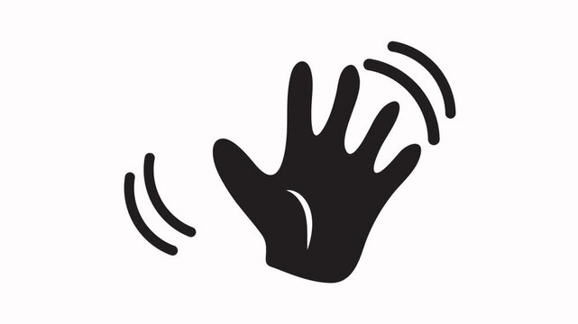 waving hand  icon animation illustration simple 