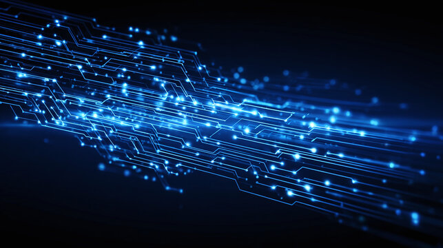 An abstract image of a blue circuit board, representing the complex systems of modern technology 