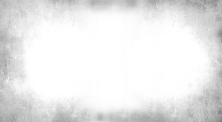 Illustration of bright white center with distressed grey border isolated on transparent background