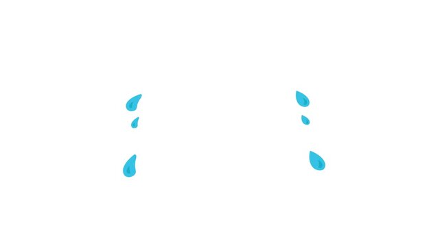 crying animation, simple effect of sad face crying with tears dripping, Alpha channel, 4k video