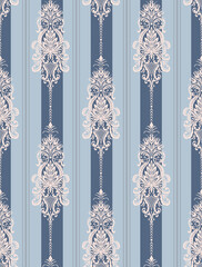 Striped Damask modern seamless pattern element. Vintage classical old fashioned damask ornament, seamless texture for wallpapers, textile.
