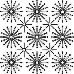 Black And White Abstract Starburst Pattern geometric.