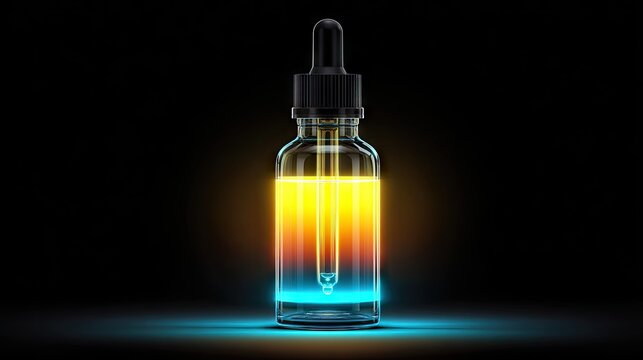 Glass bottle with vibrant neon hues.
