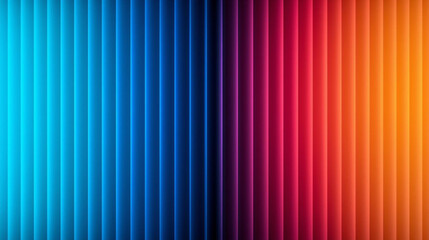 Abstract background with vertical lines and a vibrant blue to orange color gradient, creating a dynamic 3D effect