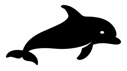 Obraz premium Elegant dolphin silhouette for logo design, branding, or ocean conservation projects, ideal for marine life themes or playful designs with a friendly vibe