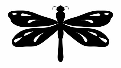 Elegant dragonfly silhouette with delicate wings, perfect for nature-themed designs and branding, embodies grace and transformation, a timeless symbol