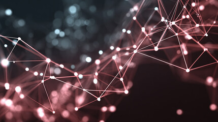 An abstract representation of interconnected nodes and lines, suggesting a network or digital data flow. The image evokes a sense of connectivity and complex relationships