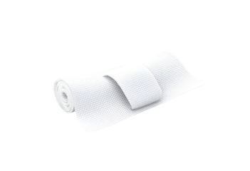 White Yoga Mat Rolled Out on Transparent Background with Texture