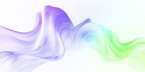 Neon spectral waves flow across a smooth liquid background, forming iridescent gradients. The soft motion highlights 3D depth. A contemporary abstract wallpaper concept. PNG