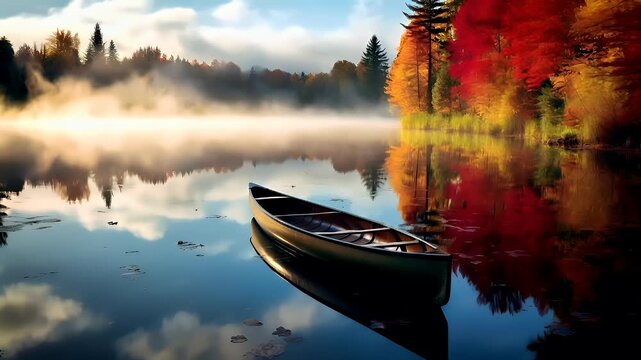 canoe video stock lifestyle HD element.