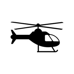Simple helicopter silhouette vector illustration with white background for air travel and industrial aviation design concept artwork 