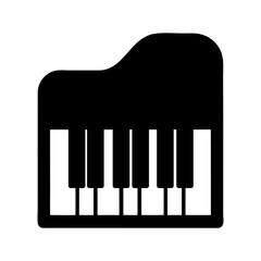 Minimal musical instrument icon piano vector illustration with white background for performance and entertainment design concept artwork 
