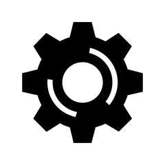 Simple gear cog silhouette vector illustration with white background for mechanical engineering and industrial machinery design concept 