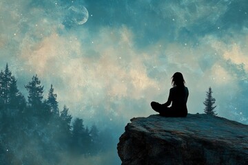 selective focus tranquil forest mindfulness scene