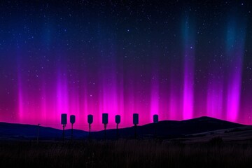 selective focus northern light reflections on radar base