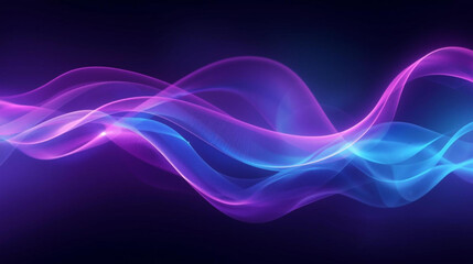 Abstract Glowing Waves Mesmerizing Blue and Purple Light Trails