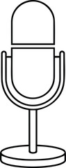 Retro Studio Microphone Outline Icon - Podcast, Voice Recording, and Broadcast