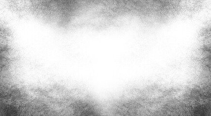 Illustration of grungy textured border with a bright white center isolated on transparent background