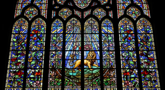 stained glass window in church