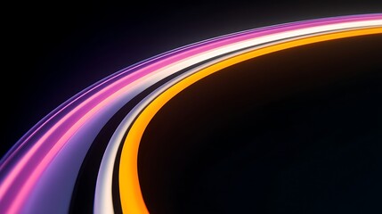 Abstract Colorful Light Trails on Dark Background with Vibrant Neon Glow