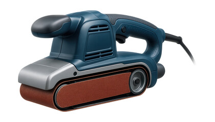 Belt sander with a durable ceramic belt for extended use in woodworking.