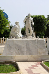 Fototapeta premium Monument made of marble to the fishermen of Garrucha