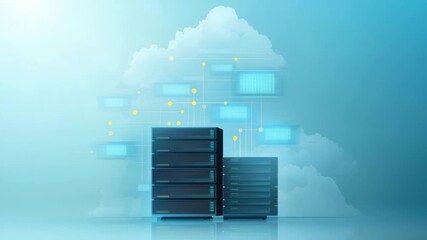 Servers within cloud architecture visual representation of cloud computing showcasing multiple servers integrated into virtual environment