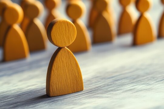 Individual Figure Standing Out: A singular figure stands apart from the collective, embodying individuality and distinction amidst a sea of sameness. Evoking themes of leadership, independence.