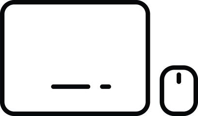 a desktop computer mouse with keyboard outline