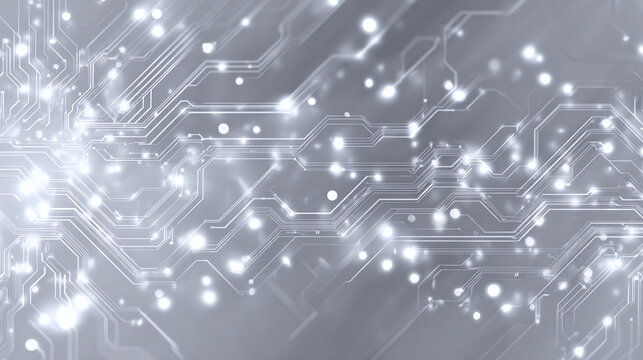 A futuristic circuit board with glowing lights, showcasing technology and innovation.
