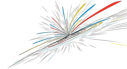 Dynamic Abstract Explosion of Colorful Lines Representing Speed and Innovation