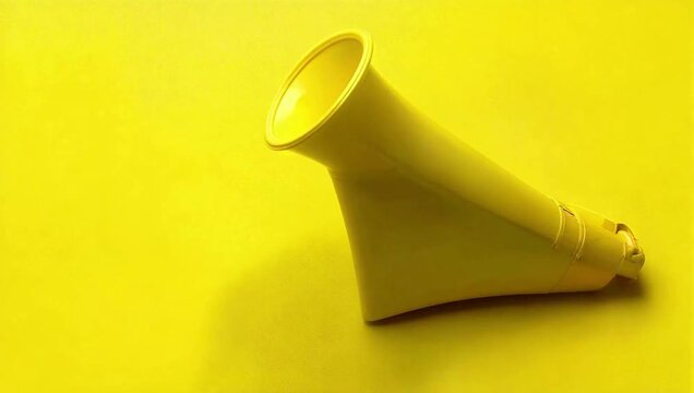 Yellow coneshaped object on yellow background