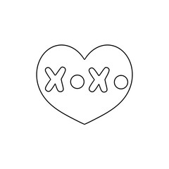 A heart with the letters XOXO written on it