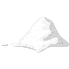 A Pile Of White Granulated Sugar With A Small Amount On The Side Isolated On A Transparent Background