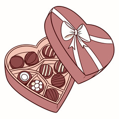 Heart shaped chocolate box with bow