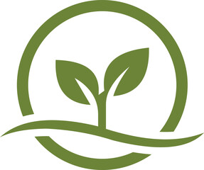Green leaf icon symbol for eco friendly nature and organic plant logo design vector illustration