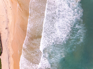 Beautiful beach sea in summer season,Travel and nature environment concept,Sea beach background Top view sandbar image from drone camera wide angle