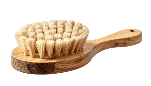 A realistic PNG of a wooden bath brush with natural bristles and smooth wood handle.
Ideal for spa themes, bathroom decor, skincare product displays, and self-care designs.