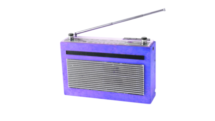 Vintage Radio Receiver with Antenna Isolated on Transparent Background for Retro Communication Concepts.