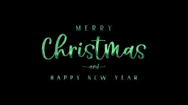 Celebrate the festive season with green scripted merry christmas and happy new year. Perfect for holiday greeting cards and social media posts.