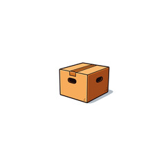Cardboard box logo icon flat vector design
