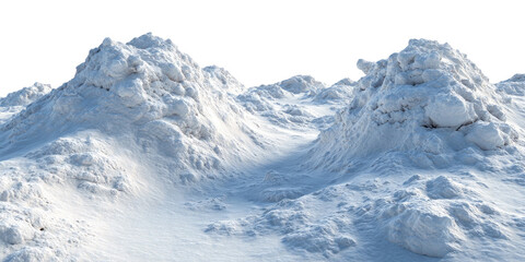 Snowy mountain range, piled snow