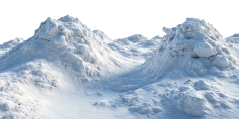 Snowy mountain range, piled snow