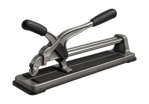 High-leverage manual tile cutter with scoring wheel for thick porcelain tiles at trade