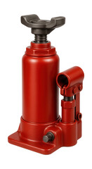 Compact bottle jack with a swivel saddle for better access under low-clearance vehicles.