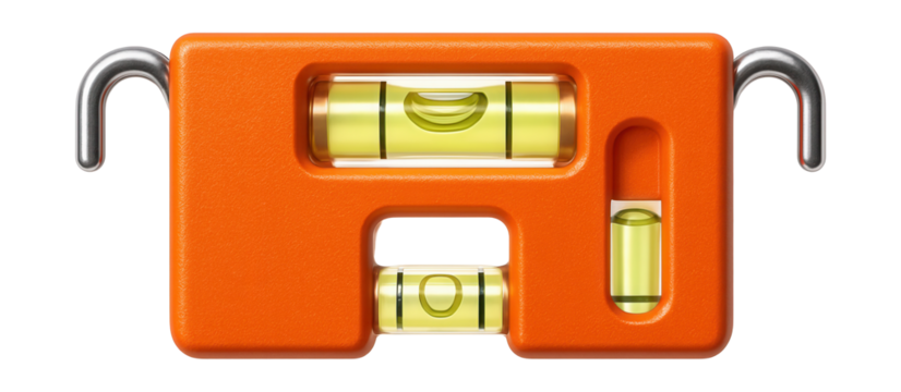 Compact line level with hooks for precise string alignment in landscaping tasks.
